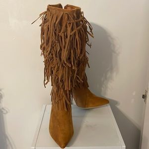 Fringe high boots